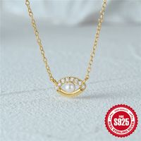Sterling Silver Simple Style Eye Plating Inlay Pearl Zircon Necklace main image 2
