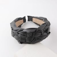 Women's Casual Streetwear Solid Color Pu Leather Hair Band sku image 1