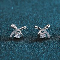 Sterling Silver Ig Style Bow Knot Plating Ear Studs sku image 2