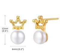 1 Pair Vintage Style Crown Plating Copper Ear Studs main image 2