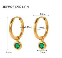 1 Pair IG Style Solid Color Plating 304 Stainless Steel Dangling Earrings main image 3