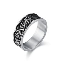 Hip-Hop Devil's Eye Titanium Steel Men's Rings sku image 5