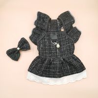 Cute Polyester Plaid Bow Knot Pet Clothing sku image 11