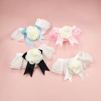 Sweet Polyester Solid Color Flower Pet Accessories main image 1
