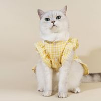 Cute Polyester Plaid Bow Knot Pet Clothing main image 5