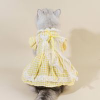 Cute Polyester Plaid Bow Knot Pet Clothing main image 6