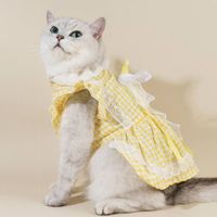 Cute Polyester Plaid Bow Knot Pet Clothing sku image 2