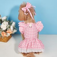 Sweet Cotton Plaid Bow Knot Pet Clothing sku image 17