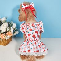 Sweet Cotton Plaid Bow Knot Pet Clothing sku image 22