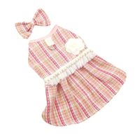 Cute Polyester Plaid Bow Knot Pet Clothing main image 2