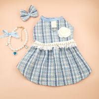 Cute Polyester Plaid Bow Knot Pet Clothing sku image 17