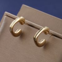 304 Stainless Steel 18K Gold Plated XUPING Simple Style Plating Solid Color Earrings Necklace main image 6