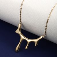 304 Stainless Steel 18K Gold Plated XUPING Simple Style Plating Solid Color Earrings Necklace main image 4