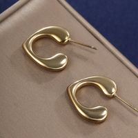 304 Stainless Steel 18K Gold Plated XUPING Simple Style Plating Solid Color Earrings Necklace main image 5