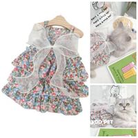 Pastoral Cotton Ditsy Floral Bow Knot Pet Clothing main image 1