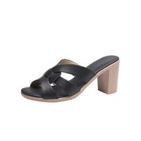 Women's Casual Solid Color Round Toe Peep Toe Sandals sku image 2