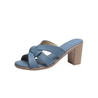 Women's Casual Solid Color Round Toe Peep Toe Sandals sku image 7