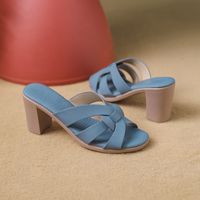 Women's Casual Solid Color Round Toe Peep Toe Sandals main image 5