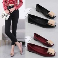 Women's Casual Vacation Solid Color Square Toe Flats main image 1
