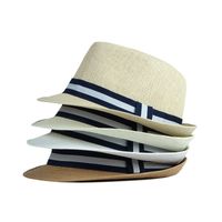 Men's Simple Style Classic Style Solid Color Crimping Straw Hat main image 1