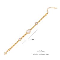 Stainless Steel 18K Gold Plated Wedding Romantic Commute Plating Inlay Heart Shape Pearl Bracelets Earrings Necklace main image 3