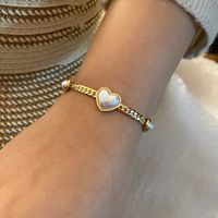 Stainless Steel 18K Gold Plated Wedding Romantic Commute Plating Inlay Heart Shape Pearl Bracelets Earrings Necklace main image 6