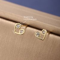 1 Pair Cute Xuping Simple Style Heart Shape Windmill Bird Plating Inlay Alloy Copper Alloy Artificial Gemstones 14k Gold Plated Ear Studs main image 10