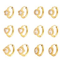 1 Pair Simple Style Geometric Plating Inlay 304 Stainless Steel Zircon 18K Gold Plated Earrings main image 11