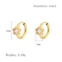 1 Pair Simple Style Geometric Plating Inlay 304 Stainless Steel Zircon 18K Gold Plated Earrings sku image 7