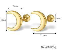 1 Pair Simple Style Moon Plating Sterling Silver 18k Gold Plated White Gold Plated Ear Studs main image 2