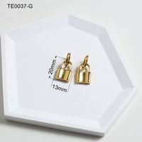 1 Pair Simple Style Lock Plating Stainless Steel Drop Earrings main image 2