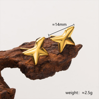 1 Paire Style Simple Star Placage Acier Inoxydable Plaqué Or 18k Boucles D'oreilles sku image 5