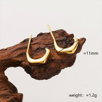 1 Paire Style Simple Star Placage Acier Inoxydable Plaqué Or 18k Boucles D'oreilles main image 2