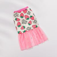 Princess Polyester Letter Cherry Strawberry Pet Clothing sku image 5