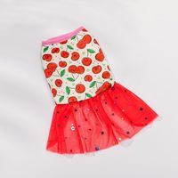 Princess Polyester Letter Cherry Strawberry Pet Clothing sku image 13