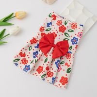 Cute Polyester Strawberry Bow Knot Pet Clothing sku image 8