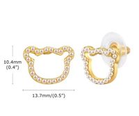 1 Pair Sweet Crown Bow Knot Plating Inlay Copper Alloy Artificial Pearls Zircon Ear Studs main image 2