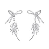 1 Pair Simple Style Shiny Bow Knot Grain Plating Inlay Alloy Artificial Diamond Drop Earrings main image 5