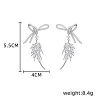 1 Pair Simple Style Shiny Bow Knot Grain Plating Inlay Alloy Artificial Diamond Drop Earrings main image 2