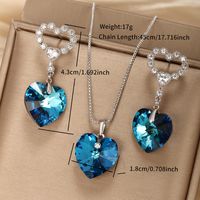 Elegant XUPING Heart Shape Alloy Plating Inlay Artificial Crystal Women's Jewelry Set main image 2