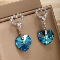 Elegant XUPING Heart Shape Alloy Plating Inlay Artificial Crystal Women's Jewelry Set main image 3
