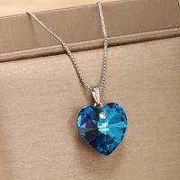 Elegant XUPING Heart Shape Alloy Plating Inlay Artificial Crystal Women's Jewelry Set main image 4