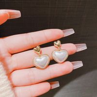 Retro Geometric Heart Shape Alloy Plating Earrings sku image 1