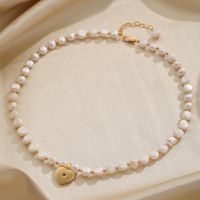 Elegant Romantic Heart Shape Freshwater Pearl Copper Beaded Plating Inlay Shell Zircon 18k Gold Plated Necklace main image 4