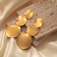 1 Pair Elegant Classic Style Round Plating 304 Stainless Steel 14K Gold Plated Drop Earrings main image 1