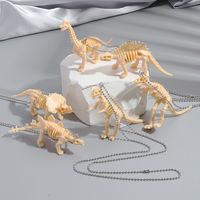 مبالغ فيه أسلوب رائع ديناصور الراتنجات الاصطناعية تصفيح مطلي بالفضة للجنسين قلادة قلادة main image 4
