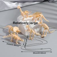 مبالغ فيه أسلوب رائع ديناصور الراتنجات الاصطناعية تصفيح مطلي بالفضة للجنسين قلادة قلادة main image 2