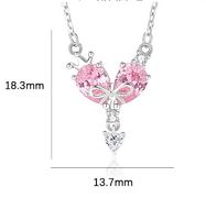Ig Style Shiny Heart Shape Crown Bow Knot Sterling Silver Polishing Plating Inlay Zircon Pendant Necklace main image 2