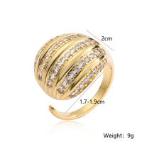 Exaggerated Simple Style Commute Geometric Copper Plating Inlay Zircon 18k Gold Plated Open Rings main image 2