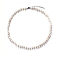 Elegant Simple Style Round Stainless Steel Freshwater Pearl Beaded Handmade Necklace main image 5